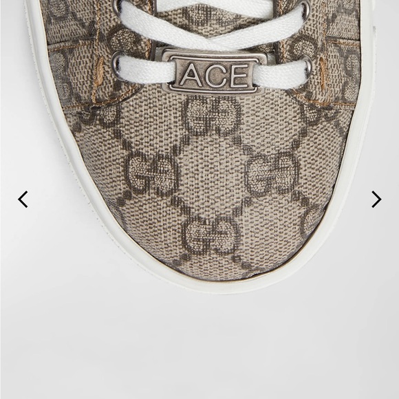 Gucci Brown and Green Sneakers with Signature Web Stripe - Picture 4 of 13